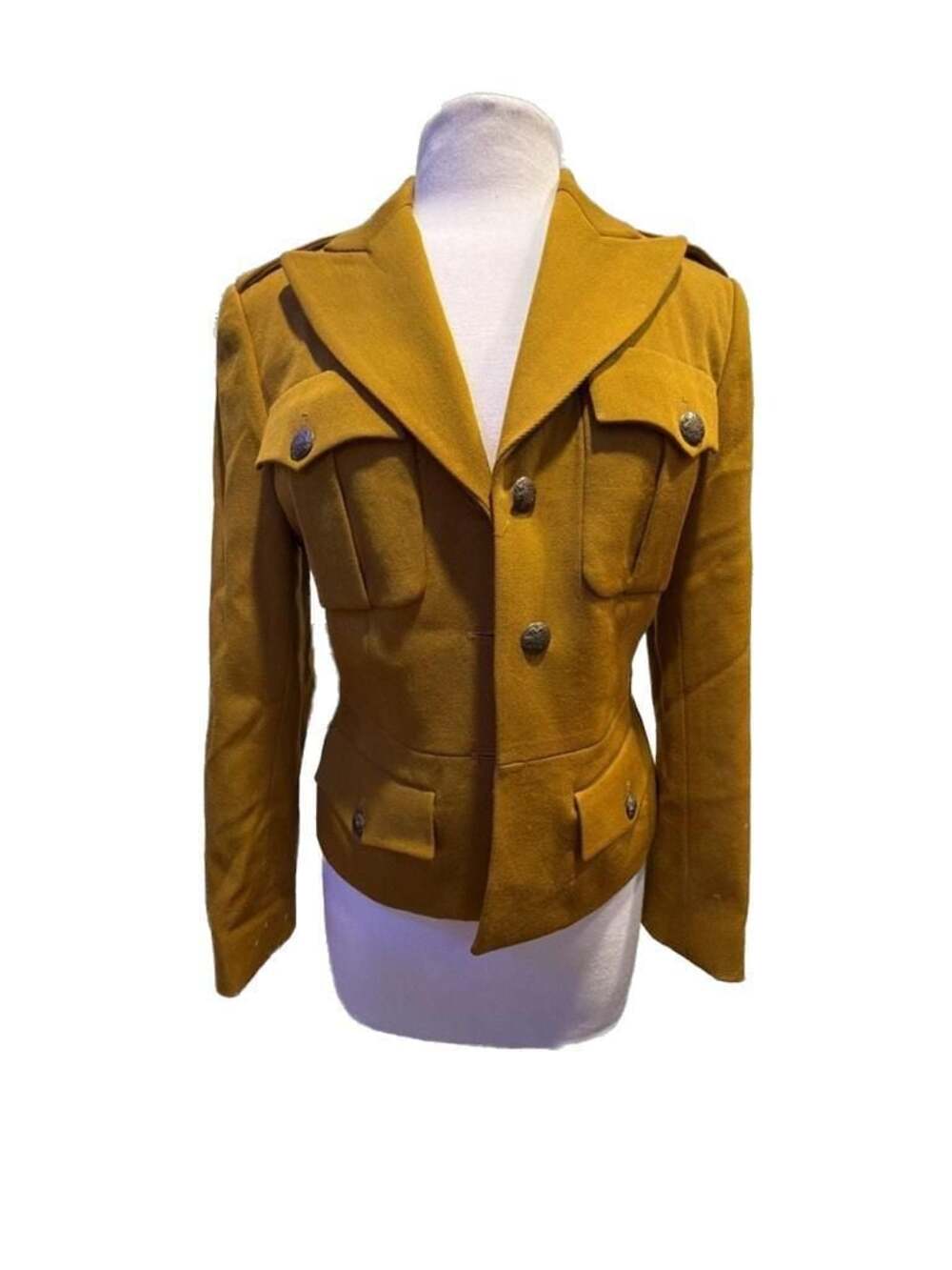 DKNY Donna Karan New York Vintage Wool Military Style Jacket Size 4